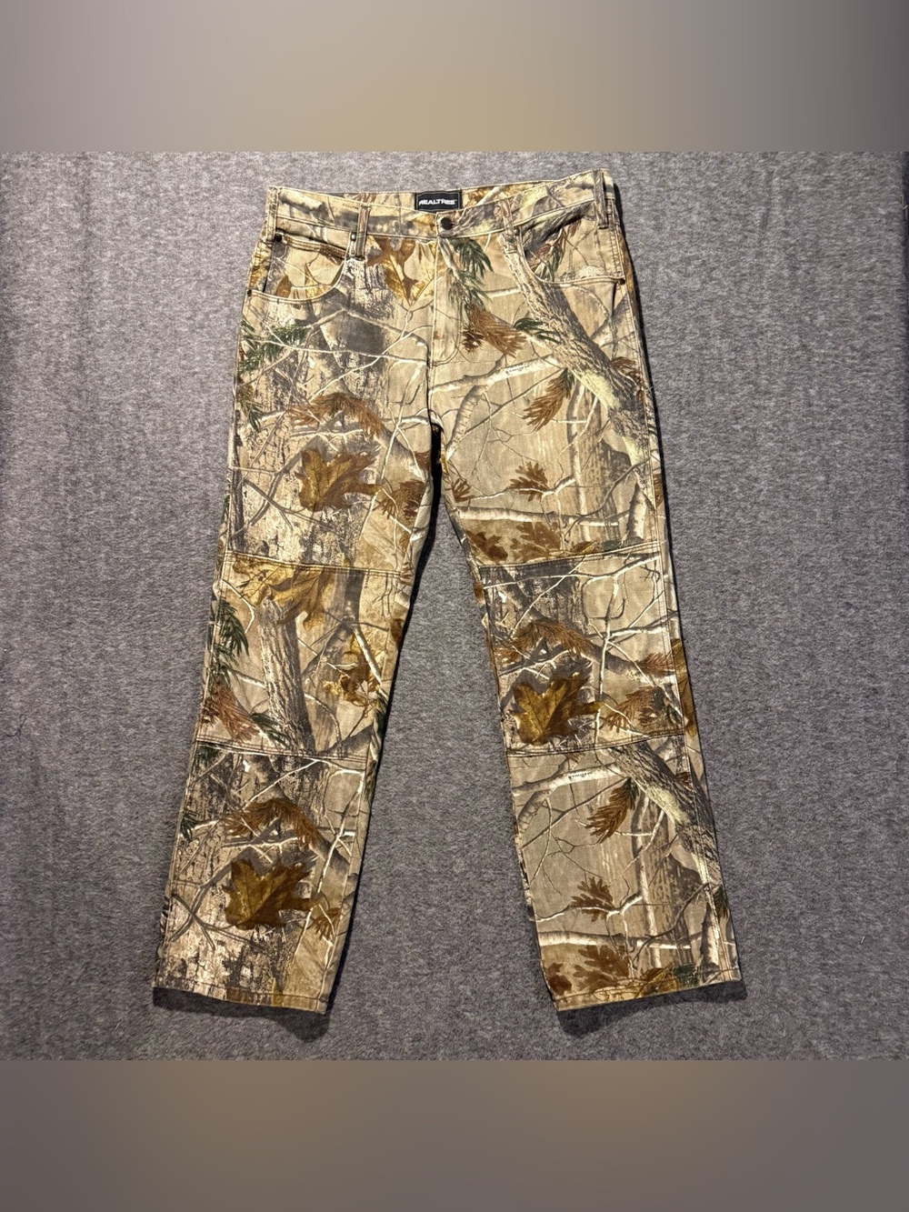 Realtree Double Knee Camo Pants Mens 36x32 (fit 36x31) Cotton Heavy Durable Hunt